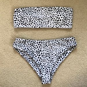 Dot Pattern Bandeau Bikini